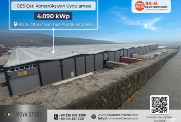 Sönmez Plastik Fabrikası Güneş Enerji Santralinin Konstrüksiyon Kurulumu Tamamlandı